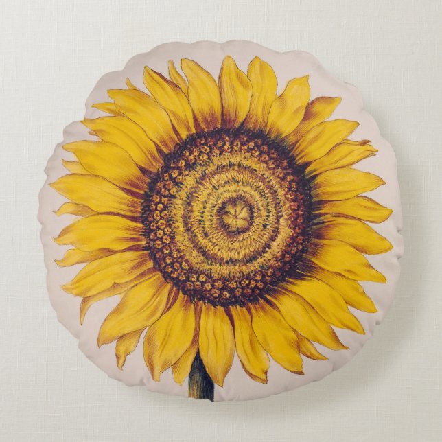 Almofada Redonda Girassol ou Helianthus (Frente)