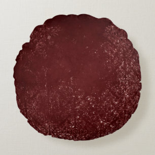 Almofada Redonda Glimmering Henna Grunge   Damasco vermelho escuro