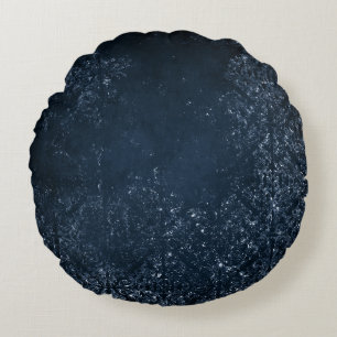Almofada Redonda Glimmering Marinho Grunge Azul escuro Luxury Dam