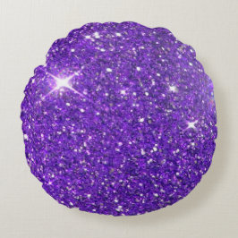 Almofada Redonda Glitz Sparkling do brilho do roxo na moda