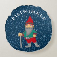Gnomo escandinavo | Travesseiro redondo personaliz