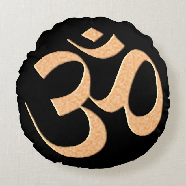 Almofada Redonda Gold Om  (Frente)