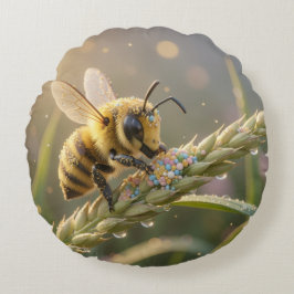 Almofada Redonda Golden Bumblebee in Bloom Dance.7