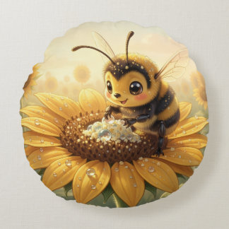Almofada Redonda Golden Bumblebee in Bloom Dance.9