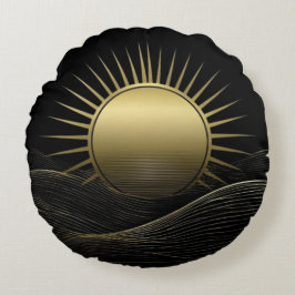 Almofada Redonda Golden Horizon Sun Minimalist Decor Pillow Gift