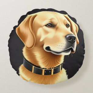 Almofada Redonda Golden Retriever Luxo Presente Amante de Animais d
