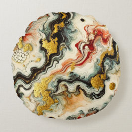 Almofada Redonda Goldene Flüsse