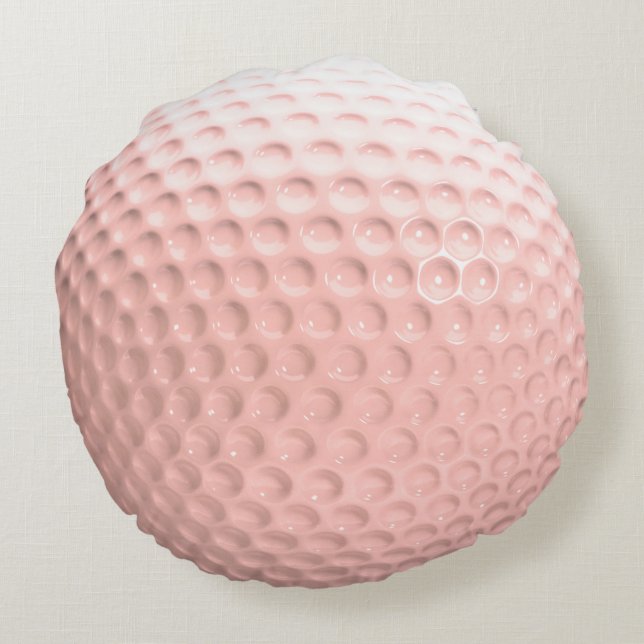 Almofada Redonda Golfe das Damas de Bola Rosa (Verso)