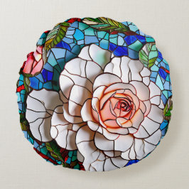 Almofada Redonda Gorgeous Mosaic Flowers Standard