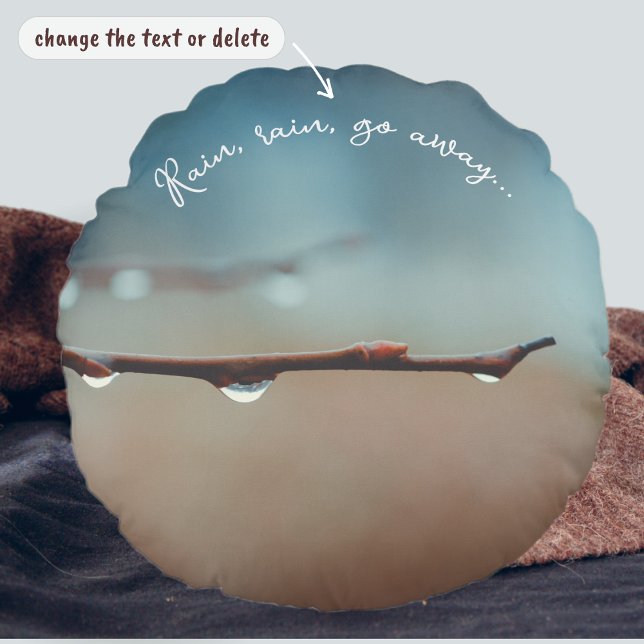 Almofada Redonda Gotas de chuva em um galho de árvore (Criador carregado)