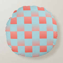 Almofada Redonda gradiente com gradiente de verificação na moda, pó