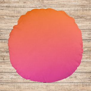 Almofada Redonda Gradiente Laranja e Rosa