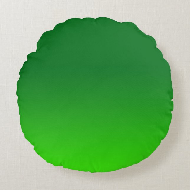 Almofada Redonda Gradiente Verde Ombre Vibrante Moderno Simples (Frente)