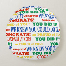 Almofada Redonda Graduação Colorida Travesseiro Arredondado de Pala