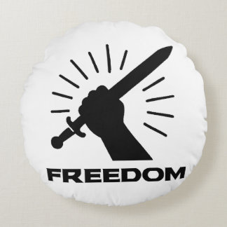 Almofada Redonda gráfico da espada da liberdade