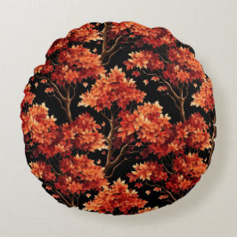 Almofada Redonda Gráfico de padrão sem costura da árvore de mapeame