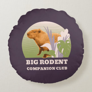 Almofada Redonda Grande Clube de Companheiros de Roedores Capivara