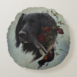 Almofada Redonda Grande Munsterlander com faisão