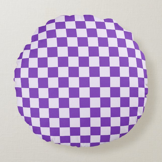 Almofada Redonda Grape soda checkerboard pattern (Frente)