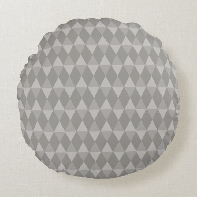 Almofada Redonda Gray Diamond Pattern (Frente)