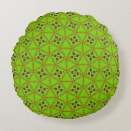 Almofada Redonda Green Geometric Floral Pattern Round Pillow