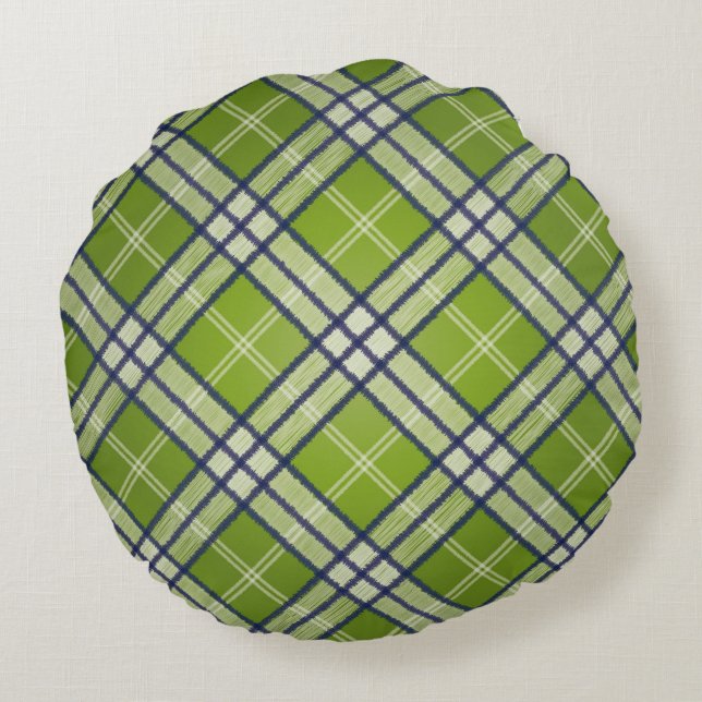 Almofada Redonda Green Tartan (Verso)