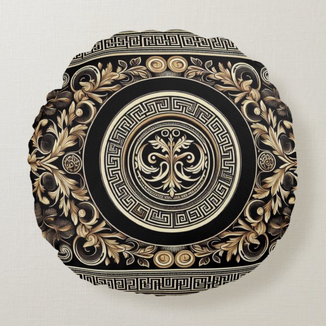 Almofada Redonda Grego antigo (Frente)