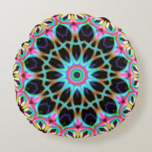 Groovy Geométrico Floral Mandala Redondo