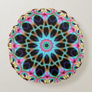 Almofada Redonda Groovy Geométrico Floral Mandala Redondo