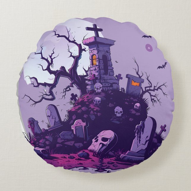 ALMOFADA REDONDA HALLOWEEN HOUSE (Frente)