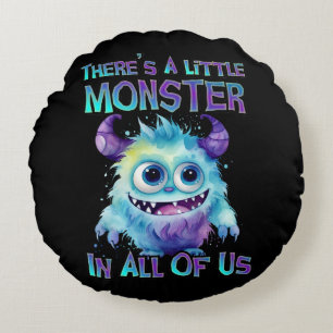 Almofada Redonda Halloween Purple Monster