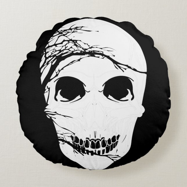Almofada Redonda Halloween Skull (Frente)