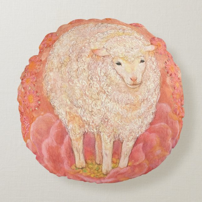 Almofada Redonda Hana-hitsuji: The Fairy Lamb (Frente)