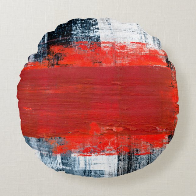 Almofada Redonda  hand painted abstract backgroundart,abstract,pain (Frente)