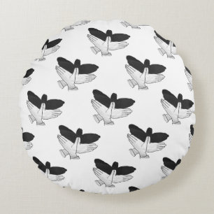 Almofada Redonda Hand Silhouette Eagle