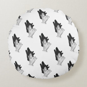 Almofada Redonda Hand Silhouette Wolf