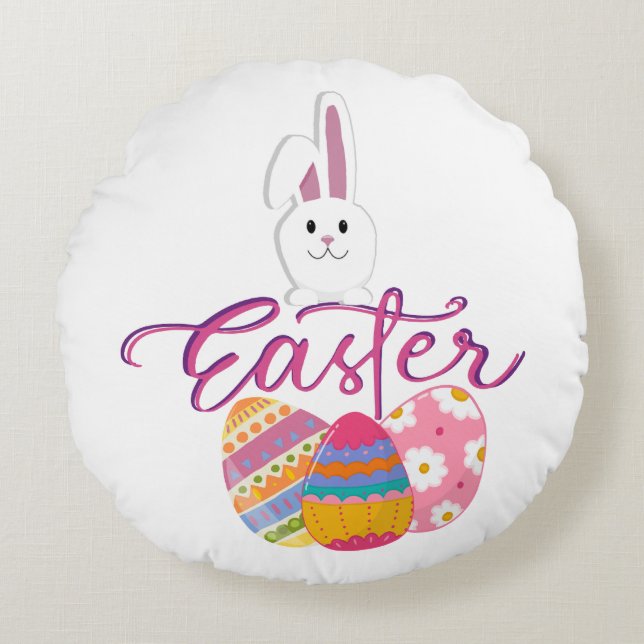 ALMOFADA REDONDA HAPPY EASTER DAY DESIGN (Frente)