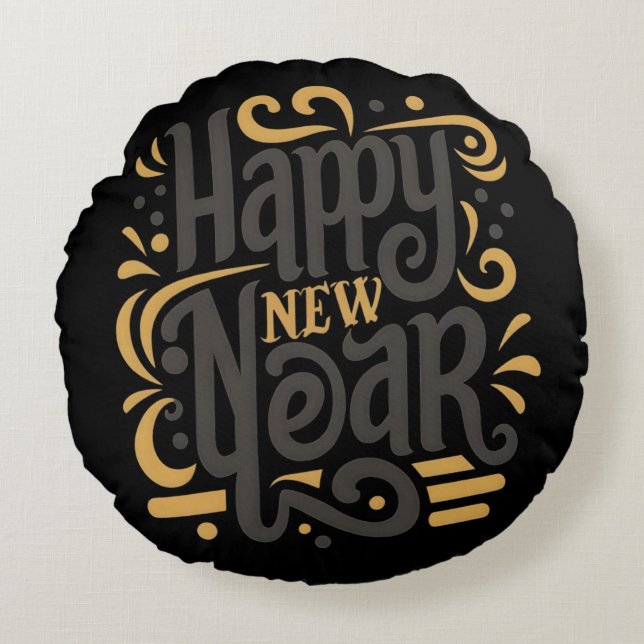 Almofada Redonda Happy new year (Frente)