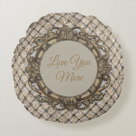 Almofada Redonda Happy Valentine's Day, Love You More,