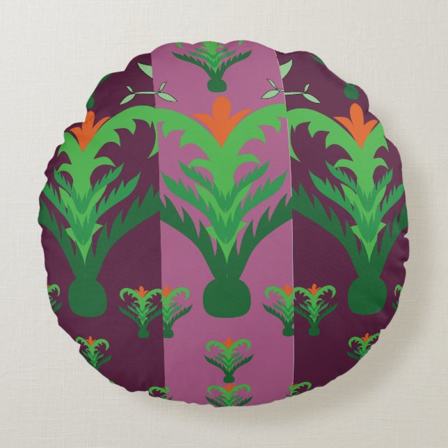 Almofada Redonda Harmony Line Pattern Decorative Throw Pillow – Bal (Frente)