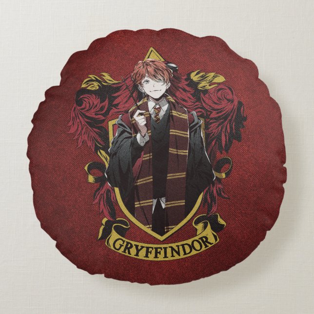 Almofada Redonda HARRY POTTER™ | Anime Ron Weasley House Crest (Frente)
