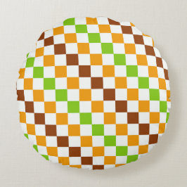 Almofada Redonda Harvest diagonal checkerboard pattern