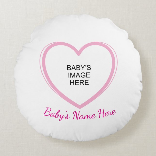 Almofada Redonda Heart Loves Baby (Frente)