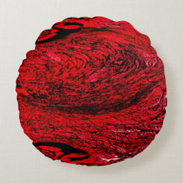 Almofada Redonda Heart of Chaos – Infinite Red Spiral