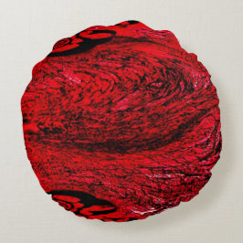 Almofada Redonda Heart of Chaos – Infinite Red Spiral