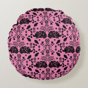 Almofada Redonda Hedgehog Folk Art