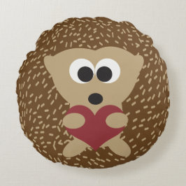 Almofada Redonda Hedgehog Hugging Heart