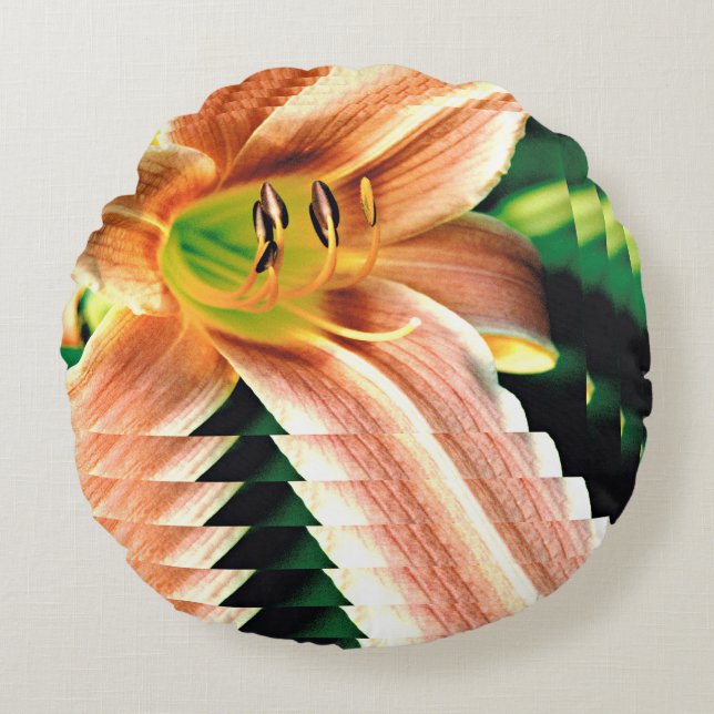 Almofada Redonda Hemerocallis em declínio (Frente)