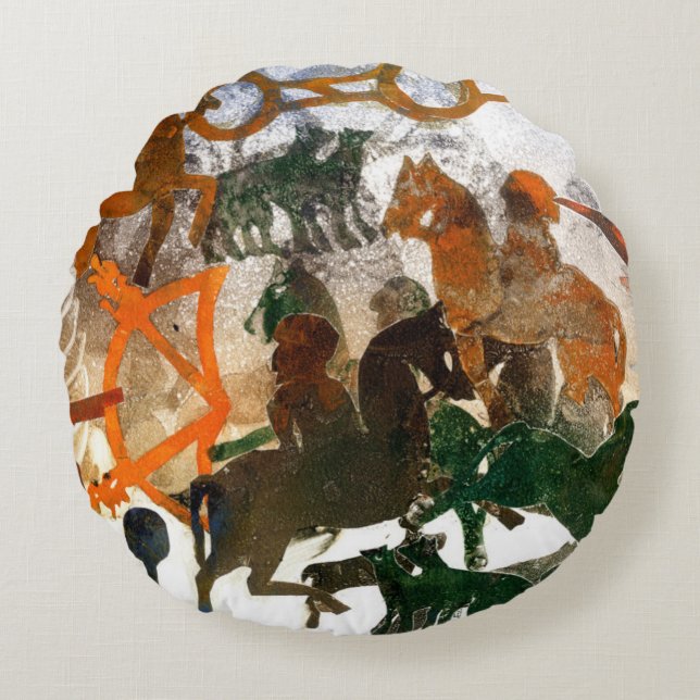 Almofada Redonda Herança Pictish (Frente)