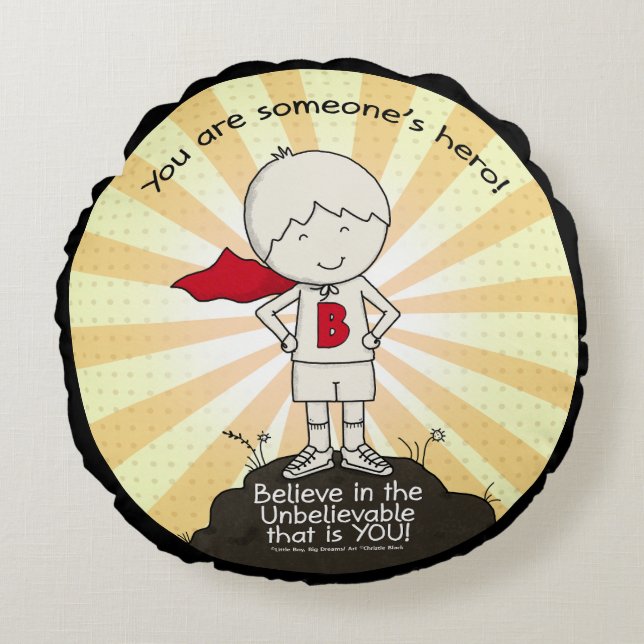 Almofada Redonda Herói de Alguém (Frente)